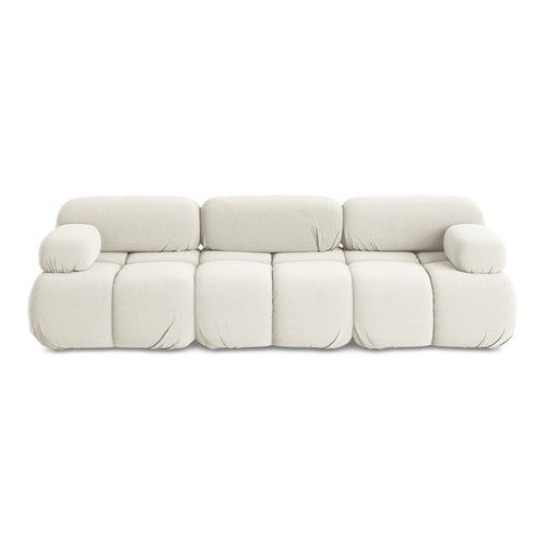 LaMiaSofa 3-zits bank Sanremo - velours - lichtbeige - 285x96x70