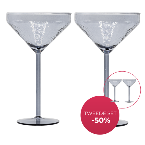 Brût Homeware Cocktail glazen grijs, 2 sets van 2
