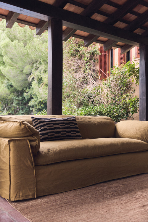 HKLIVING bank Nomad – linen burnt ochre – 305cm