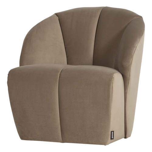 WOOOD draaifauteuil Mojo - Velvet - Khaki - 75x68x77