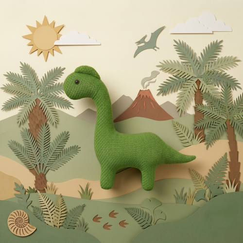 Pintado & Lacado knuffeldier Dinosaur - groente - 45 cm