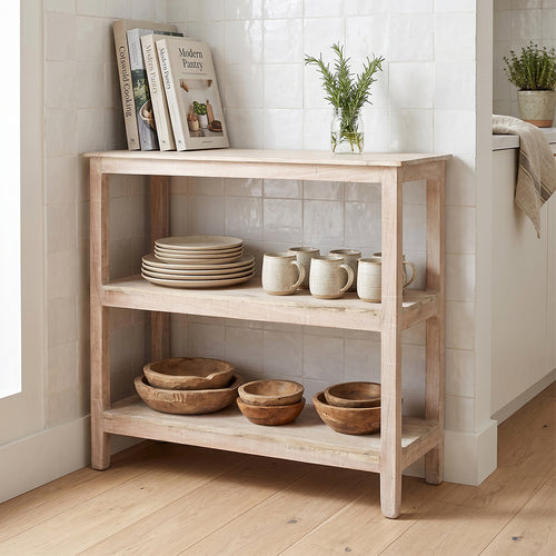 Limewash schoenenrek - FSC gerecycled hout - 90x35x76 cm