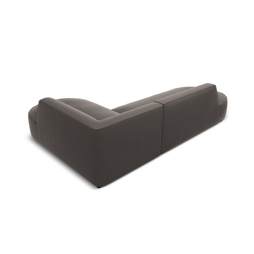 Cosmopolitan Design - Modulaire hoekbank rechts Siena 4-zits, flueel donkergrijs - 180x273x69cm