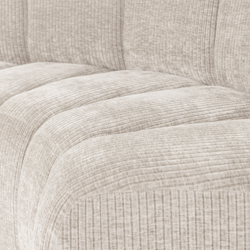 WOOOD eetbank halfronde hoek rugleuning Mojo - Rib - Ecru - 83x152x74