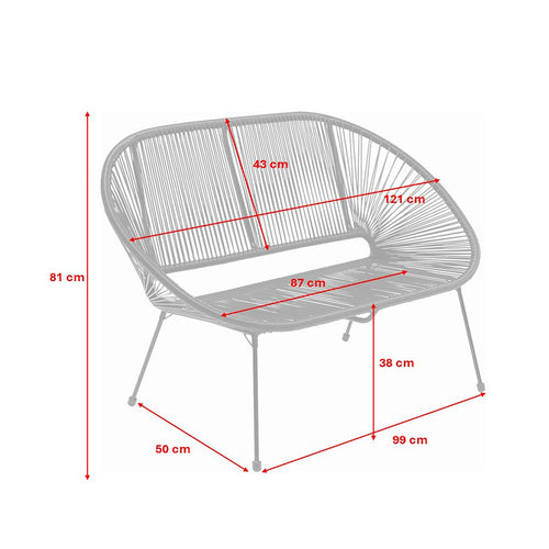 Kare Design Tuinbank Acapulco Mono zwart - vtwonen shop