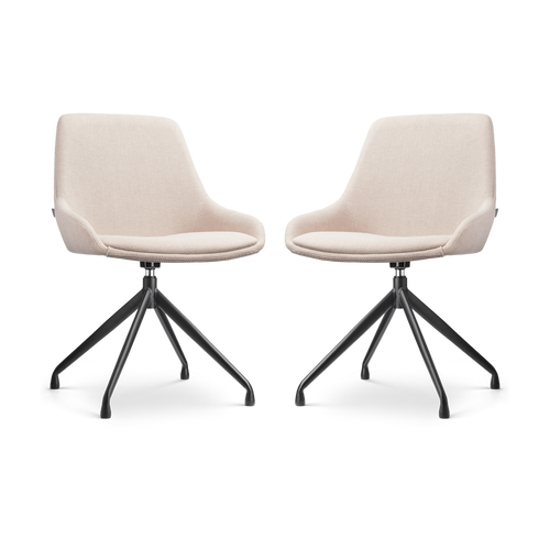 Nolon Nola-Isa Draaibare Eetkamerstoelen Beige - Zwart - 2x - vtwonen shop