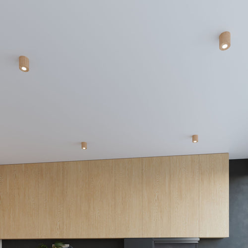 Sollux Lighting Plafondlamp ORBIS naturel hout - 10x10x10cm