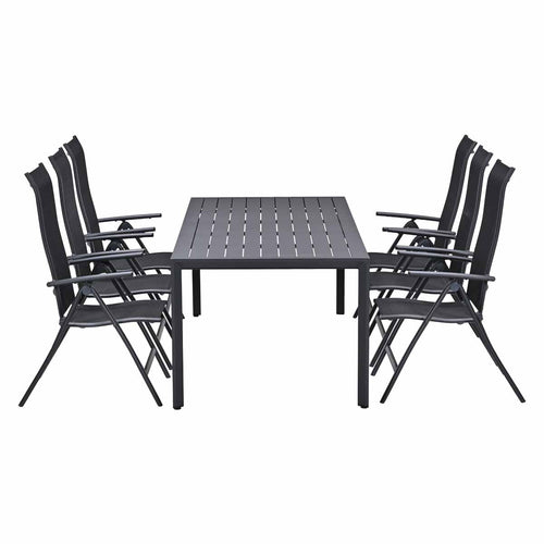 Garden Impressions Tuinset Santos 7-delig - Kasper tuintafel donker grijs