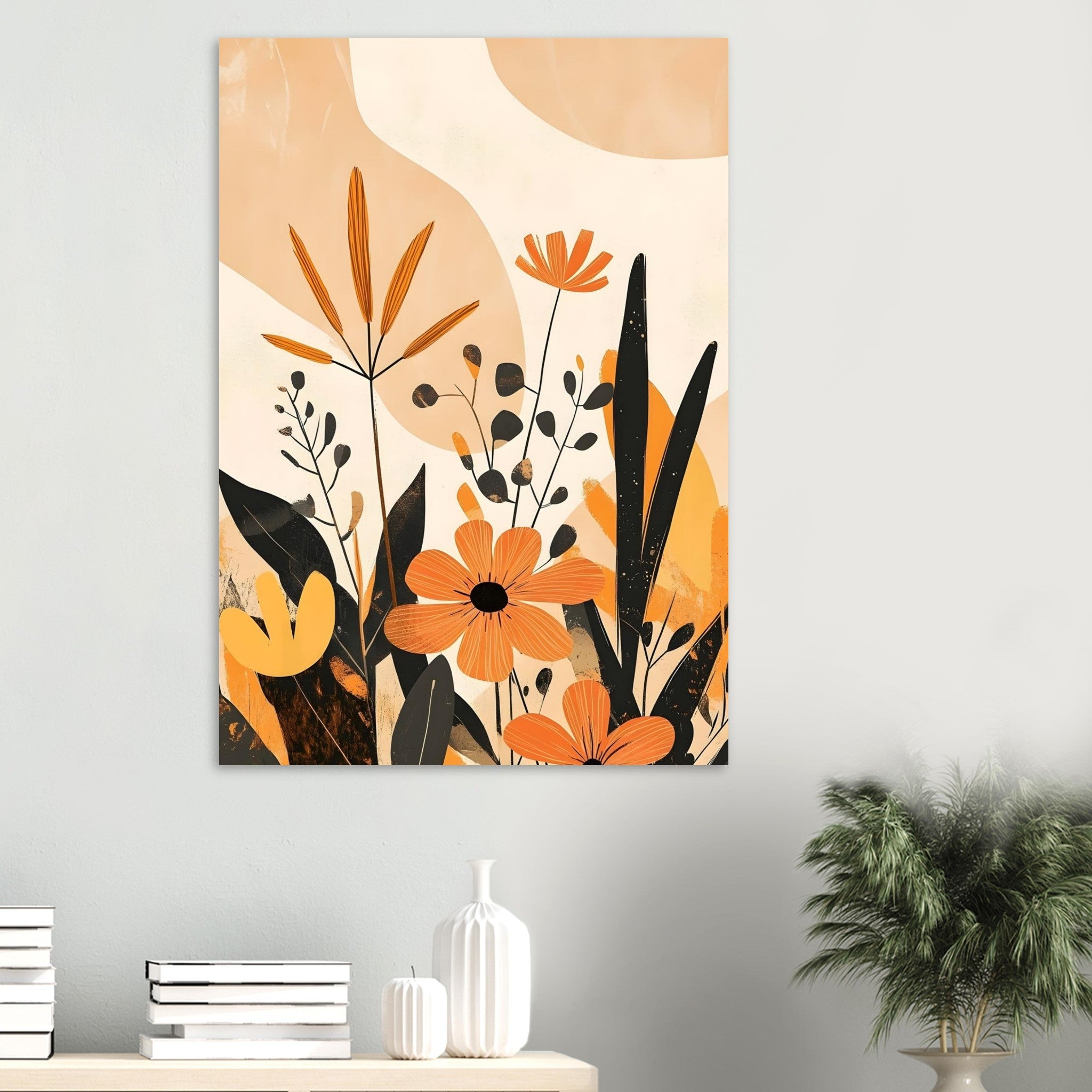 Artfulprints Poster Boho – Bright garden - A4 21x29.7 cm - Oranje