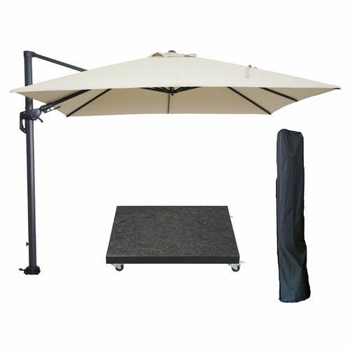 Garden Impressions zweefparasol Hawaii ecru 3x3 m incl 90 kg voet en hoes - vtwonen shop