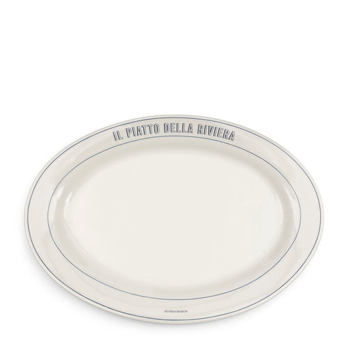 Rivièra Maison Long Island Serving Plate - Porselein - Wit - vtwonen shop