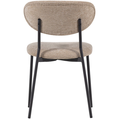 WOOOD eetkamerstoelen Kjeld - Chenille - Naturel - Set van 2