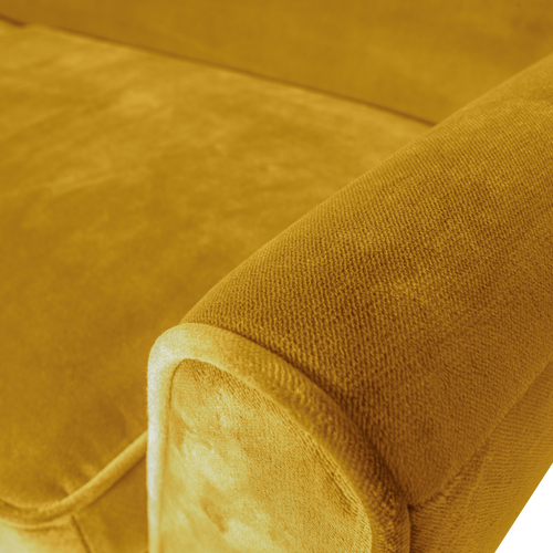 WOOOD 3-zits bank Rocco - Velvet - Oker - 75x230x82