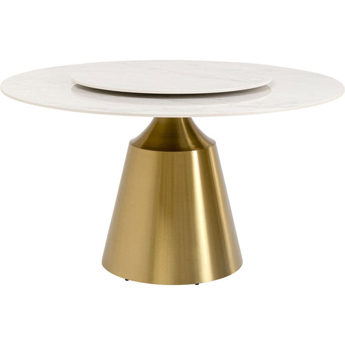 Kare Design Eettafel Lucia Ø135cm wit en goud