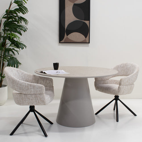 DÉJA Living Eettafel Vince Rond - Greige - 120x120x75cm - vtwonen shop