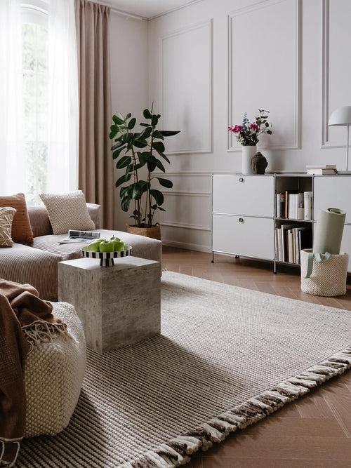 benuta wollen vloerkleed Mary - beige/bruin - 120x170 cm