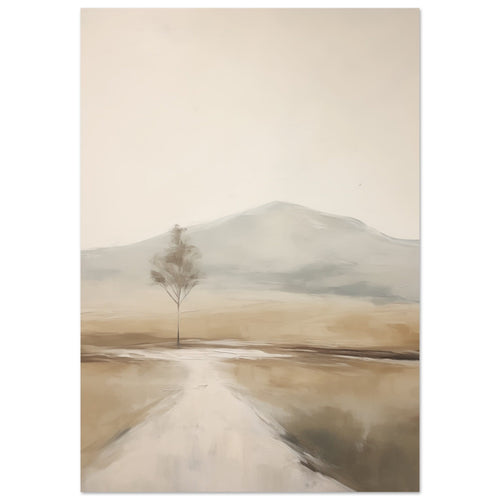 Artfulprints Poster Abstract - Tree path   - 30x40 cm - Taupe