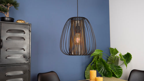 EGLO hanglamp Curasao - e27 - ø 33,5 cm - zwart/goud