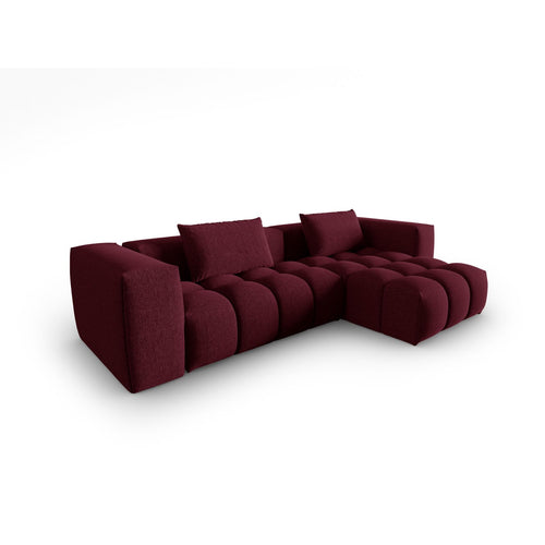 Cosmopolitan Design - Modulaire hoekbank rechts Verona 3-zits, structurele stof bordeaux - 145x260x70cm