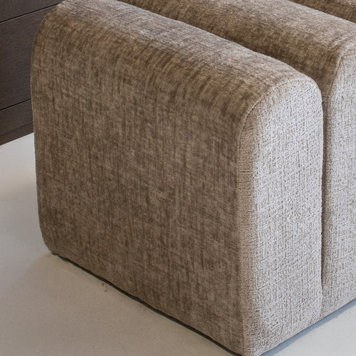 DÉJA Living Poef Lavia - Taupe - Stof - 45x45x40cm - vtwonen shop