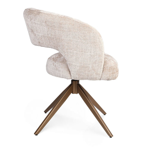 Starfurn Eetkamerstoel Demi - Beige/Brons - Set van 2