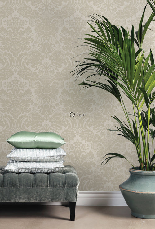 Origin Wallcoverings behang ornamenten donker beige - 53 cm x 10,05 m - 347038 - vtwonen shop