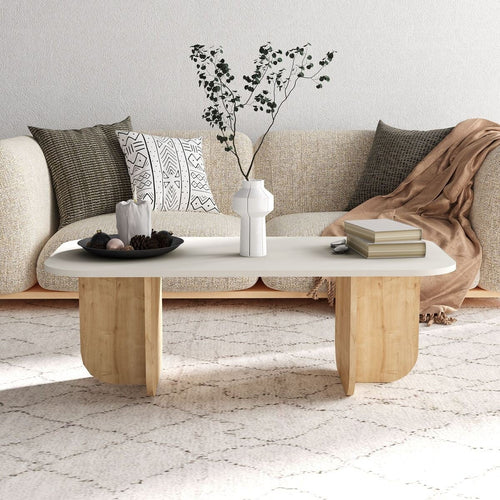 Calicosy - BECAJ Rechthoekige salontafel - Eiken - 60x120x41,4 cm