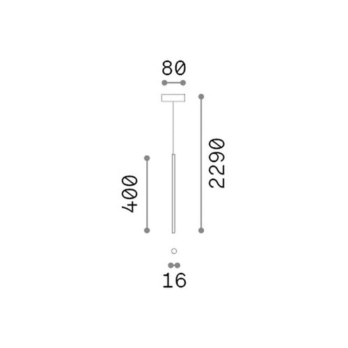 Ideal Lux LOOK Slanke hanglamp van 40 cm, messing, 1x LED 220lm 3000K