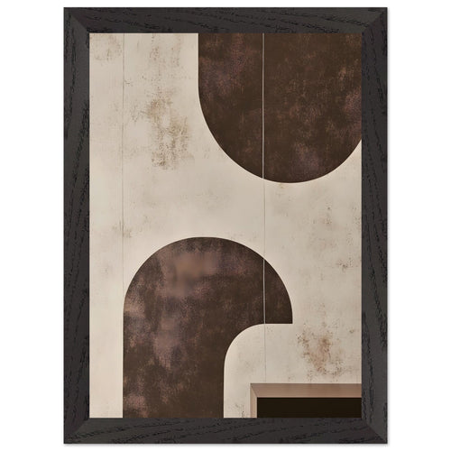 Artfulprints Poster met Lijst Boho – Soft geometry   - A4 21x29.7 cm - Bruin
