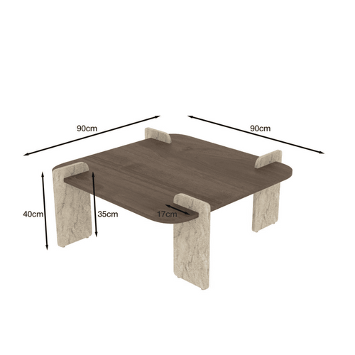 Calicosy - ORIGIN Salontafel - Notenhout - 90x90x35 cm
