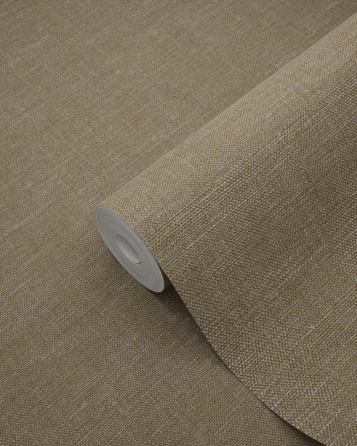 Origin Wallcoverings behang linnenstructuur donker beige - 0.53 x 10.05 m - 347862 - vtwonen shop