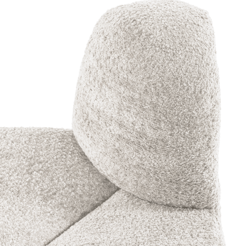 WOOOD eetbank hoek rond rugleuning Mojo - Wollig - Ecru - 83x100x74