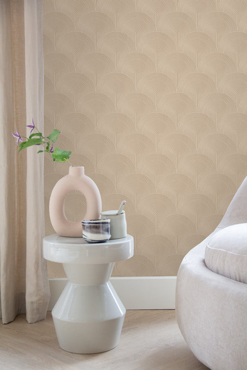 ESTAhome behang 3D-motief donker beige - 50 x 900 cm - 131102 - vtwonen shop