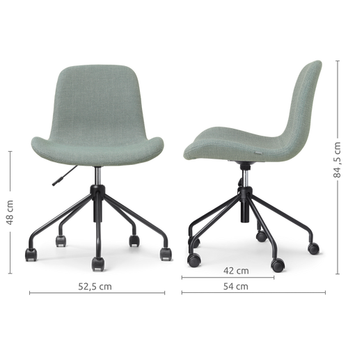 Nolon Nout-Fé bureaustoel saliegroen - zwart onderstel