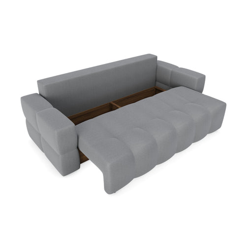 Sia Home - Rechte slaapbanken GABRIEL - Geweven stof - Beton grijs - 286cm - vtwonen shop