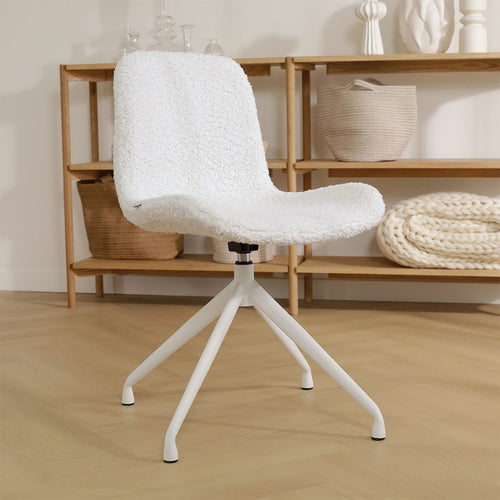 Nolon Nola-Fé Eetkamerstoel Teddy Wit - Draaibaar Wit Onderstel - vtwonen shop