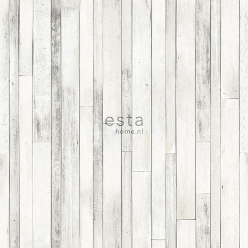 ESTAhome behang sloophout grijs wit - 53 cm x 10.05 m - 138816