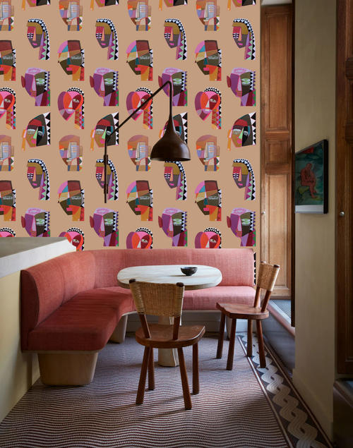 Catchii Behang Los Benditos Entrance Hall Pink - vtwonen shop