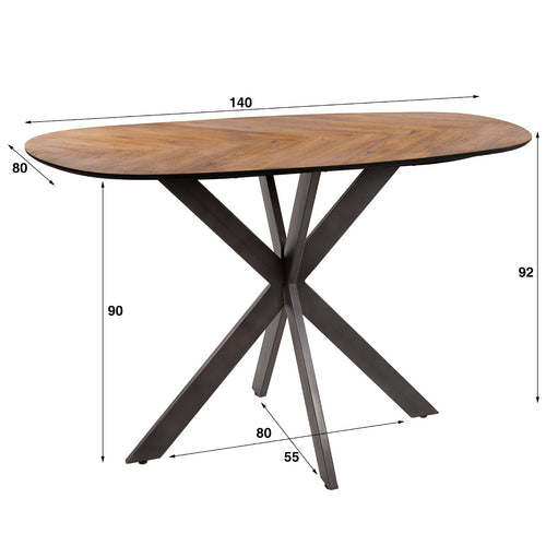 Giga Meubel Bartafel Organisch - Naturel Hout - 140x80x92cm