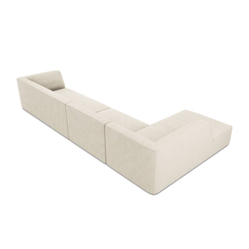 Cosmopolitan Design - Modulaire hoekbank links Siena 5-zits, ribfluwelen lichtbeige - 180x366x69cm