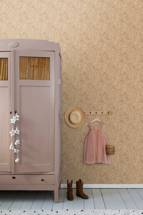 ESTAhome behang bloemetjes okergeel - 50 x 900 cm - 131459 - vtwonen shop