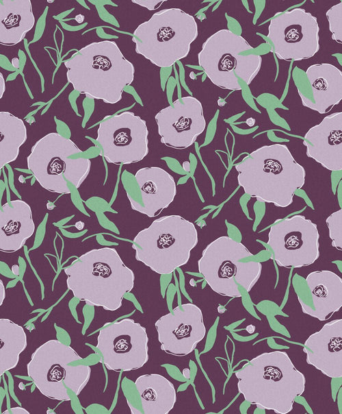 Masureel behang bloemen paars - 53 cm x 10.05 m - 631829 - vtwonen shop