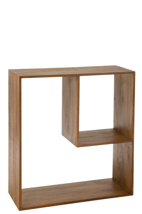 J-Line wandrek Kubus 2p - hout - bruin - vtwonen shop