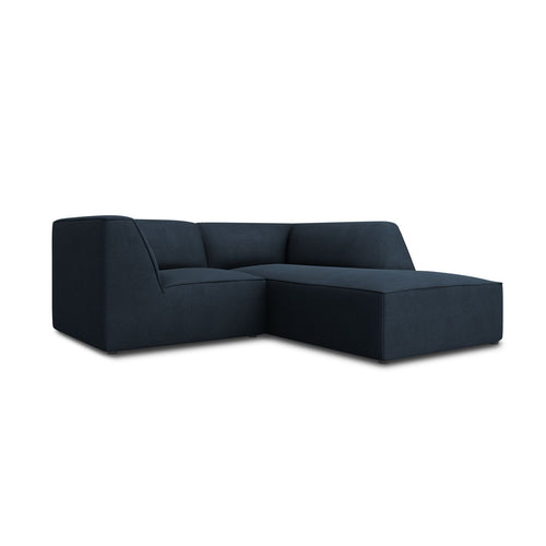 Cosmopolitan Design - Modulaire hoekbank rechts Siena 3-zits, structurele stof marineblauw - 180x186x69cm