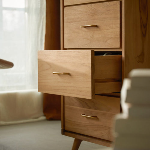 Tikamoon Kindercommode van massief teakhout - Naturel