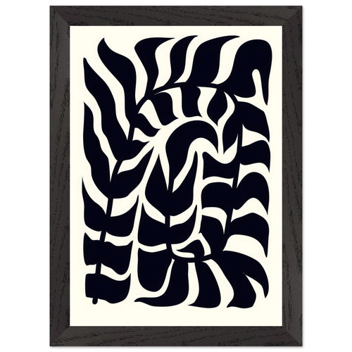 Artfulprints Poster met Lijst Matisse – Seafoam abstraction   - A4 21x29.7 cm - Zwart / Wit