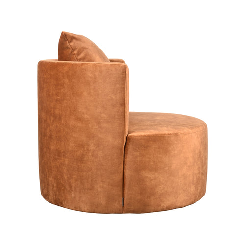 LABEL51 Fauteuil Evy - Oranje Velvet - 90x90x75cm