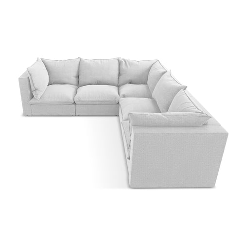 LaMiaSofa Modulaire hoekbank Ravenna - bouclé - zilver - 255x255x77