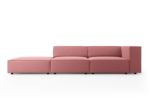 Cosmopolitan Design linker bank Arendal 4-zits, flueel, zalm - 102x262x70cm