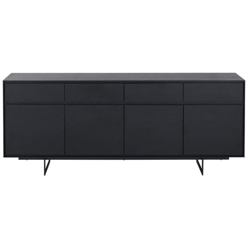 Furnhouse 4-deurs dressoir Tokyo - Zwart - MDF, zwart eikenfineer - 45x205x82